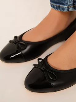 Lage Schoenen*Lipsy - Patent Toecap Ballerinas Zwart