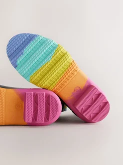 Laarzen|Laarzen*Little Bird by Jools Oliver - regenlaarzen met regenboog voor volwassenen Zwart