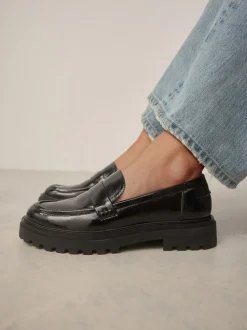 Ruimvallend En Extraruimvallend|Lage Schoenen|Next - Loafers met dikke zool Zwart