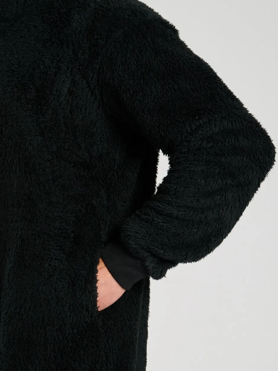 Loungewear|Loungeable - Sherpa All-in-one met capuchon voor heren Zwart