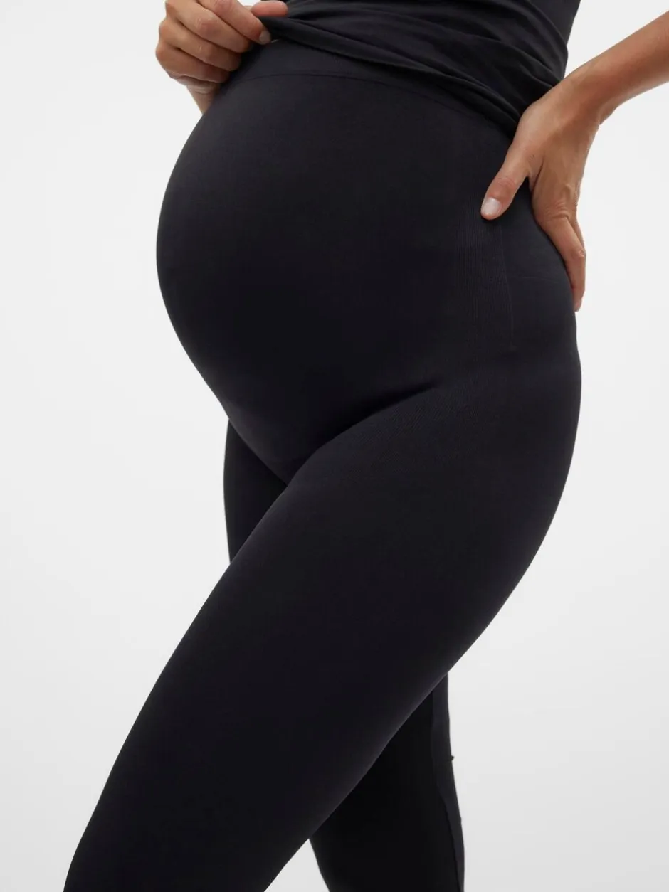 Leggings En Joggingbroeken|Mamalicious - Maternity Seamless Leggings Zwart
