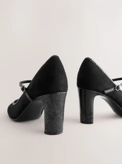 Schoenen Met Hakken*Next - Mary Jane-pumps met ronde neus en blokhak Zwart