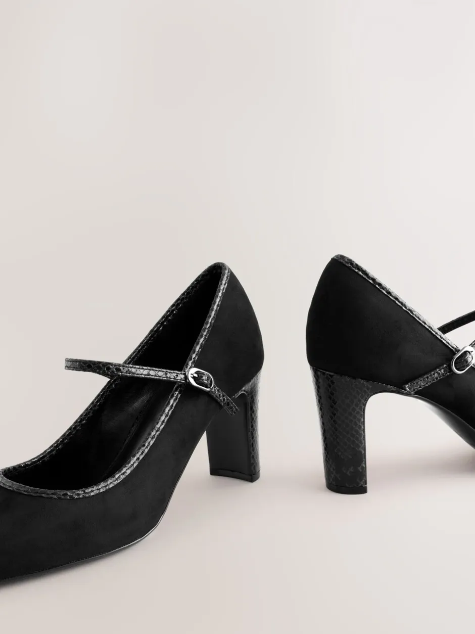 Schoenen Met Hakken*Next - Mary Jane-pumps met ronde neus en blokhak Zwart
