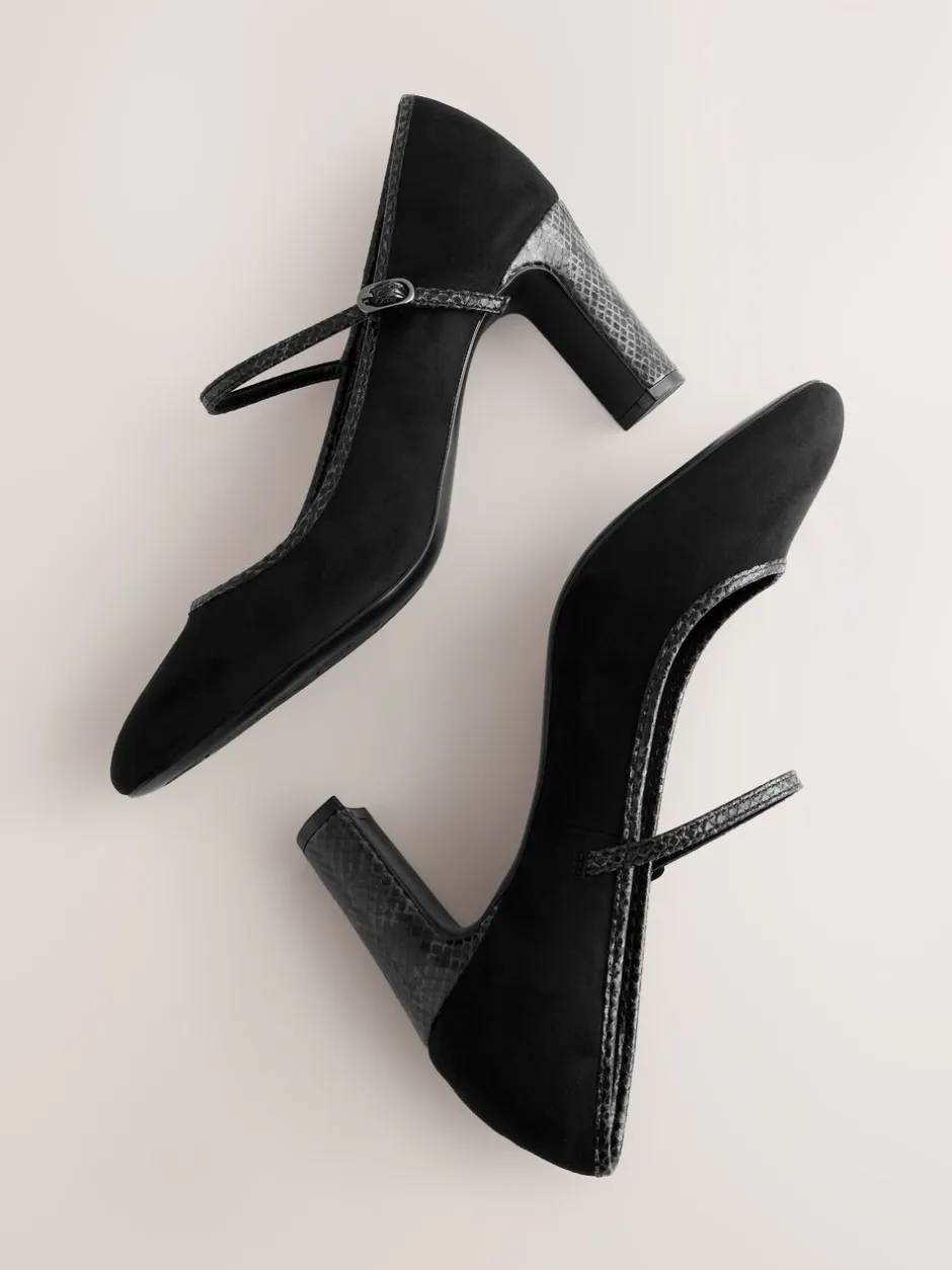 Schoenen Met Hakken*Next - Mary Jane-pumps met ronde neus en blokhak Zwart