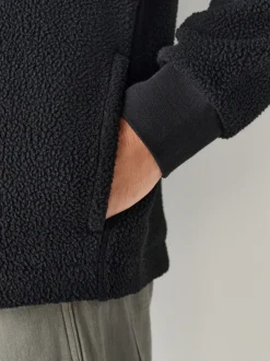 Sweaters En Hoody´S|Sweaters En Hoody´S|Next Zwart - Mat capuchon - Borg Fleece