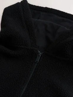 Sweaters En Hoody´S|Sweaters En Hoody´S|Next Zwart - Mat capuchon - Borg Fleece