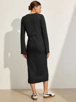 Moederschap*Next - Maternity Long Sleeve Nursing Shelf Dress Zwart