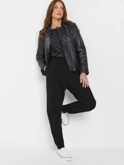 Leggings En Joggingbroeken|M&Co - joggingbroek met boorden en trekkoord Zwart