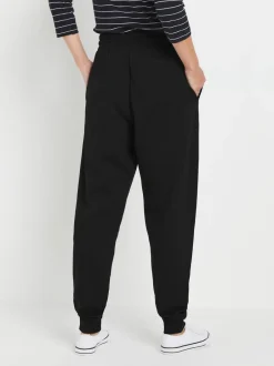 Leggings En Joggingbroeken|M&Co - joggingbroek met boorden en trekkoord Zwart