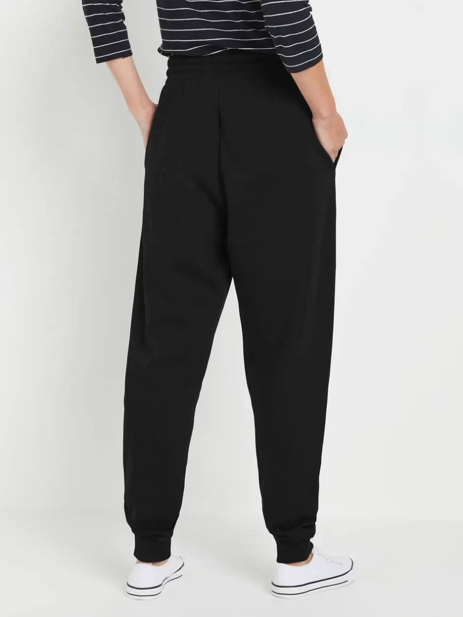 Leggings En Joggingbroeken|M&Co - joggingbroek met boorden en trekkoord Zwart