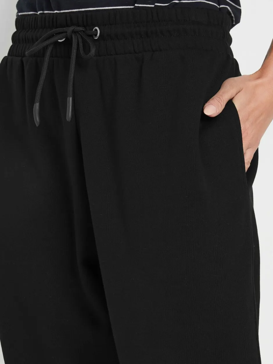 Leggings En Joggingbroeken|M&Co - joggingbroek met boorden en trekkoord Zwart