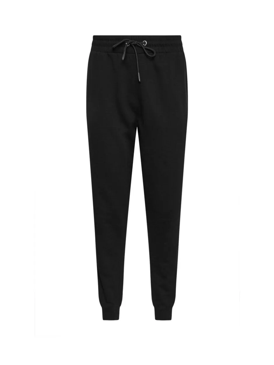 Leggings En Joggingbroeken|M&Co - joggingbroek met boorden en trekkoord Zwart