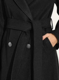 Jassen En Jacks|M&Co - Wrap Coat Zwart