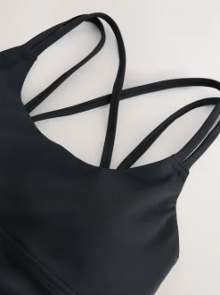 Beha's|Sportkleding*Next - Medium impact sportbeha met bandjes achter Zwart