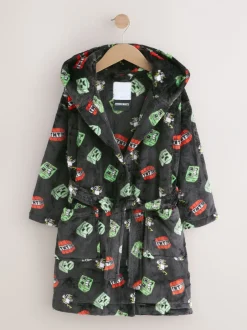 Kamerjassen|Nachtkleding En Pyjama's|Next Zwart - Minecraft fleece badjas (5-16jaar)