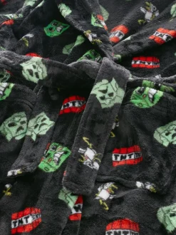 Kamerjassen|Nachtkleding En Pyjama's|Next Zwart - Minecraft fleece badjas (5-16jaar)