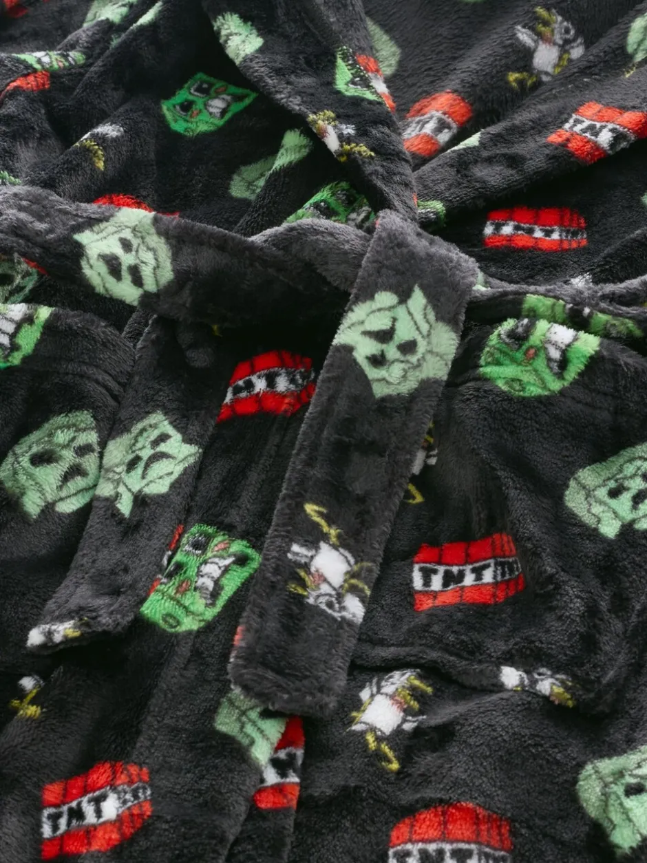 Kamerjassen|Nachtkleding En Pyjama's|Next Zwart - Minecraft fleece badjas (5-16jaar)