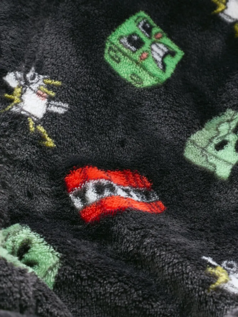 Kamerjassen|Nachtkleding En Pyjama's|Next Zwart - Minecraft fleece badjas (5-16jaar)