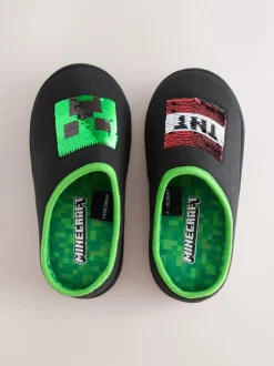 Pantoffels|Nachtkleding En Pyjama's|Next Zwart - Minecraft Flippy Sequin Slipper Mules
