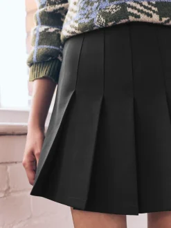 Rokken|Next - Mini Jersey Pleated Skirt Zwart