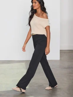 Kostuums En Werkkleding|Broeken|Next Zwart - Modieus gesneden bootcut broek