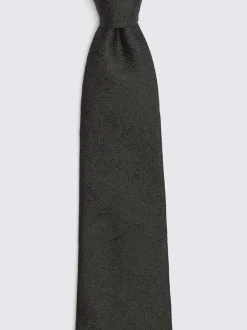 Stropdassen En Pochets*MOSS Zwart - Bruiloft Paisley Stropdas