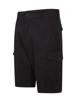 Shorts*Mountain Warehouse Zwart - Mens Lakeside 100% Cotton Cargo Shorts