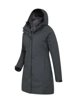Sportkleding|Jassen En Jacks|Mountain Warehouse Zwart - Womens Alaskan 3-In-1 Waterproof Long Coat