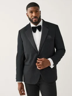 Smokings En Feestkleding*Next Zwart - Muscle Fit Motionflex Stretch Tuxedo Suit Jacket