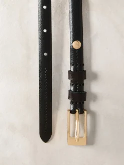 Ceintuurs|Next - N. Premium skinny Made In Italy leren riem Zwart