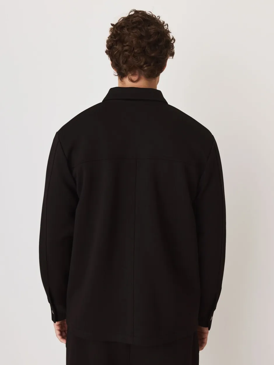 Formele Overhemden|Next - N. Premium Soft Touch Scuba Zip Through Shacket Zwart