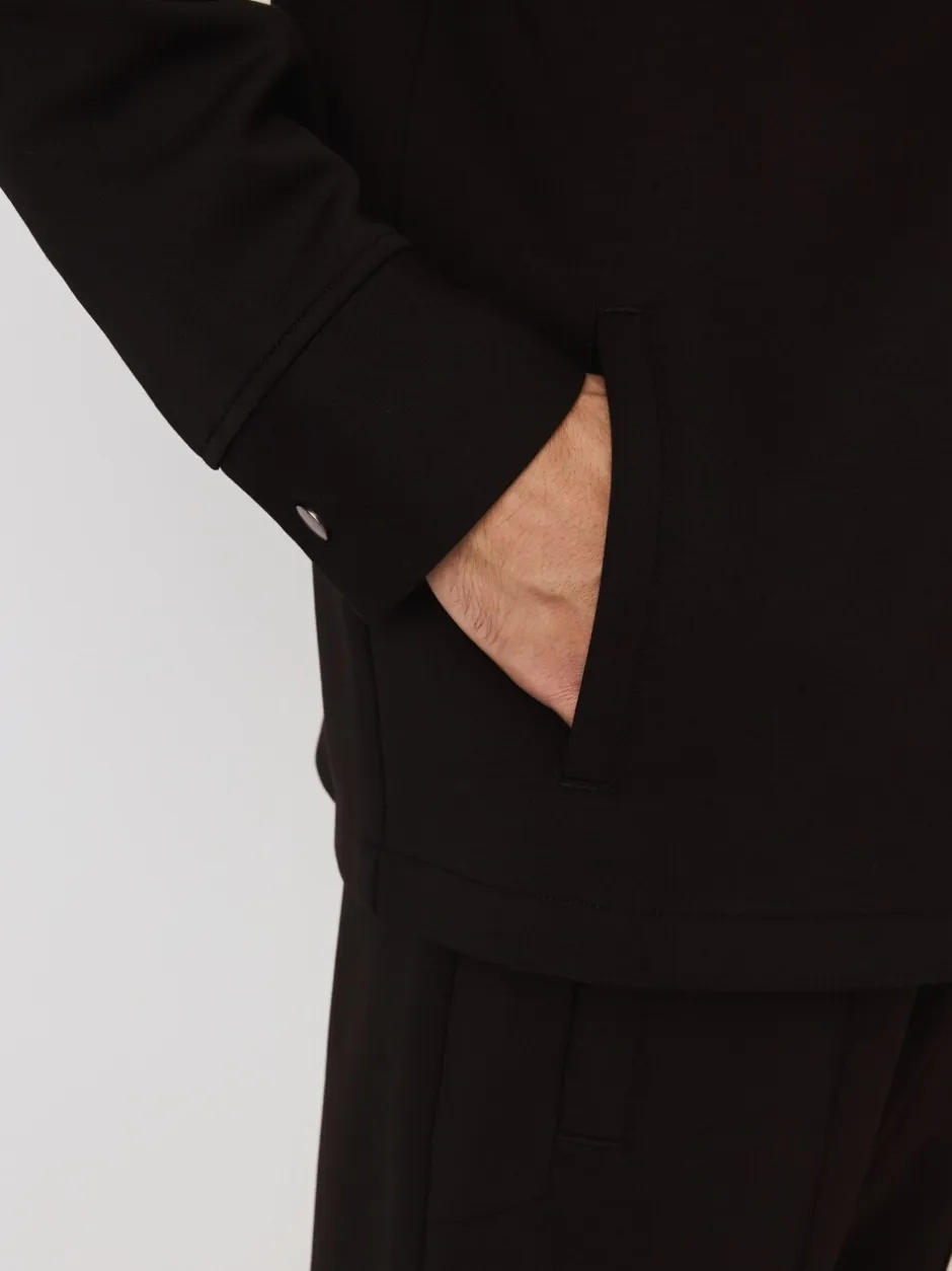Formele Overhemden|Next - N. Premium Soft Touch Scuba Zip Through Shacket Zwart
