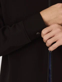 Formele Overhemden|Next - N. Premium Soft Touch Scuba Zip Through Shacket Zwart