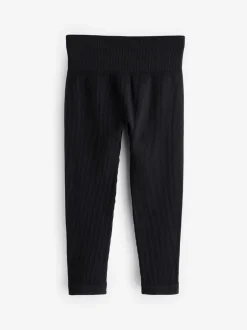 Broeken En Leggings*Next Zwart - Naadloze geribbelde leggings met hoge taille (3-16jaar)