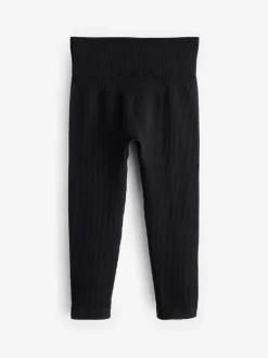 Broeken En Leggings*Next Zwart - Naadloze geribbelde leggings met hoge taille (3-16jaar)