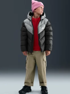 Schoolkleding|Jassen En Jacks|Nike - - Gewatteerd jack met kleurvlakken Zwart