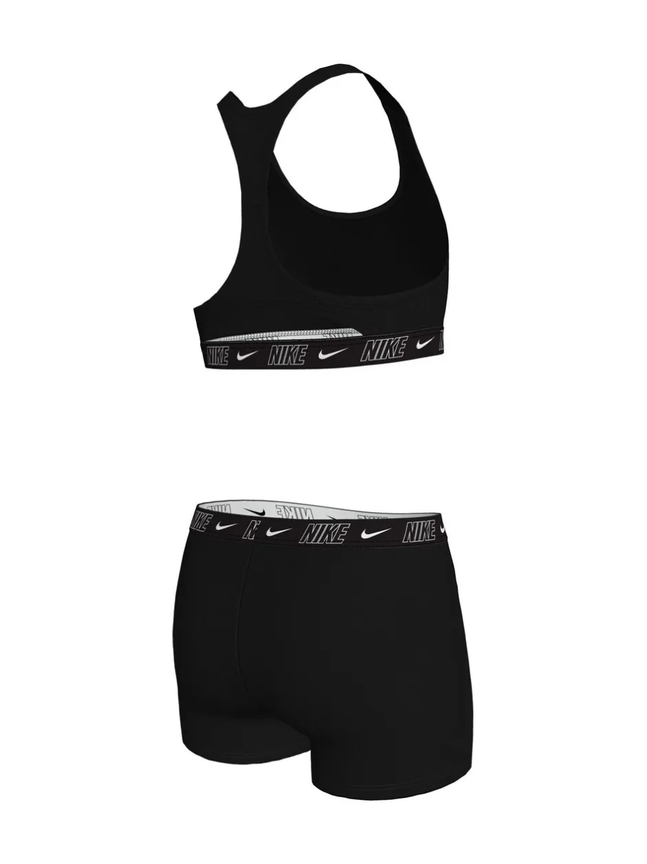 Badkleding|Nike - Bikini racerback short met logobies Zwart