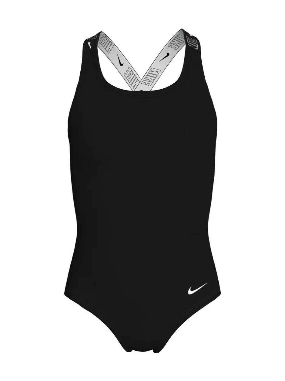 Badkleding*Nike - Logo Tape Crossback Zwempak 1 Stuk Zwart