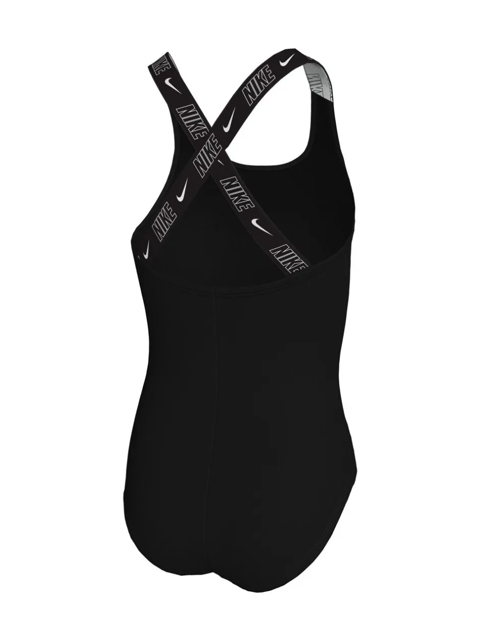 Badkleding*Nike - Logo Tape Crossback Zwempak 1 Stuk Zwart