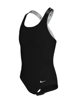 Badkleding*Nike - Logo Tape Crossback Zwempak 1 Stuk Zwart