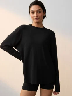 Sportkleding|Nike - One Relaxed Dri-FIT top met lange mouwen Zwart