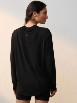 Sportkleding|Nike - One Relaxed Dri-FIT top met lange mouwen Zwart