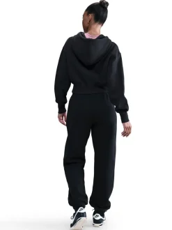 Leggings En Joggingbroeken|Nike - oversized Phoenix fleece joggingbroek met hoge taille en grafisch logo Zwart