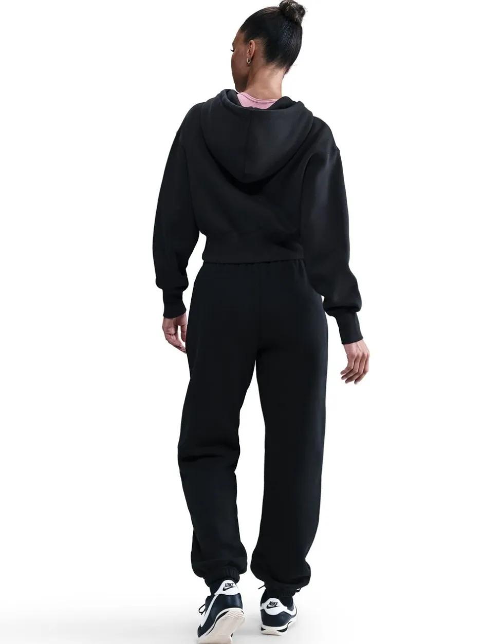 Leggings En Joggingbroeken|Nike - oversized Phoenix fleece joggingbroek met hoge taille en grafisch logo Zwart