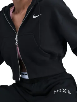 Leggings En Joggingbroeken|Nike - oversized Phoenix fleece joggingbroek met hoge taille en grafisch logo Zwart