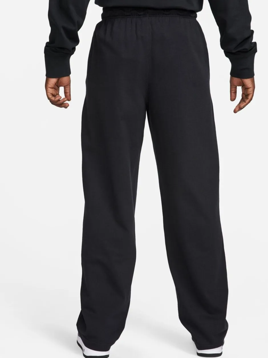 Joggingbroeken*Nike - Sportkleding Club gebreide joggingbroek met open zoom van 100% katoen Zwart