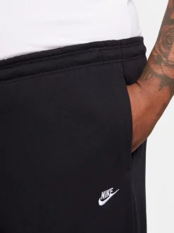 Joggingbroeken*Nike - Sportkleding Club gebreide joggingbroek met open zoom van 100% katoen Zwart