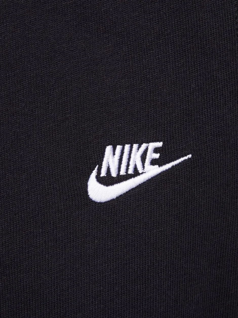 Joggingbroeken*Nike - Sportkleding Club gebreide joggingbroek met open zoom van 100% katoen Zwart