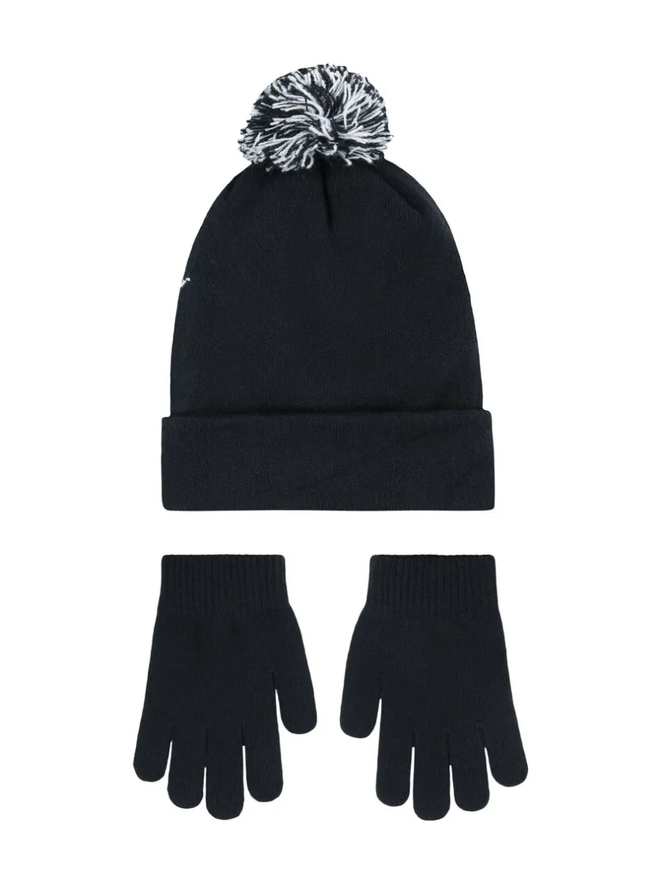 Mutsen, Handschoenen En Sjaals*Nike - Swoosh Pom Beanie and Glove Set Zwart