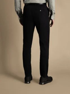 Formele Broek|Charles Tyrwhitt - Normale Pasvorm - - Ultieme strijkvrije Franse slim-fit chino Zwart
